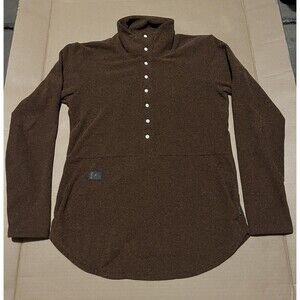 Women’s Size Small DESO Genevieve Half Snap Pullover Rosewood Brown Made in USA